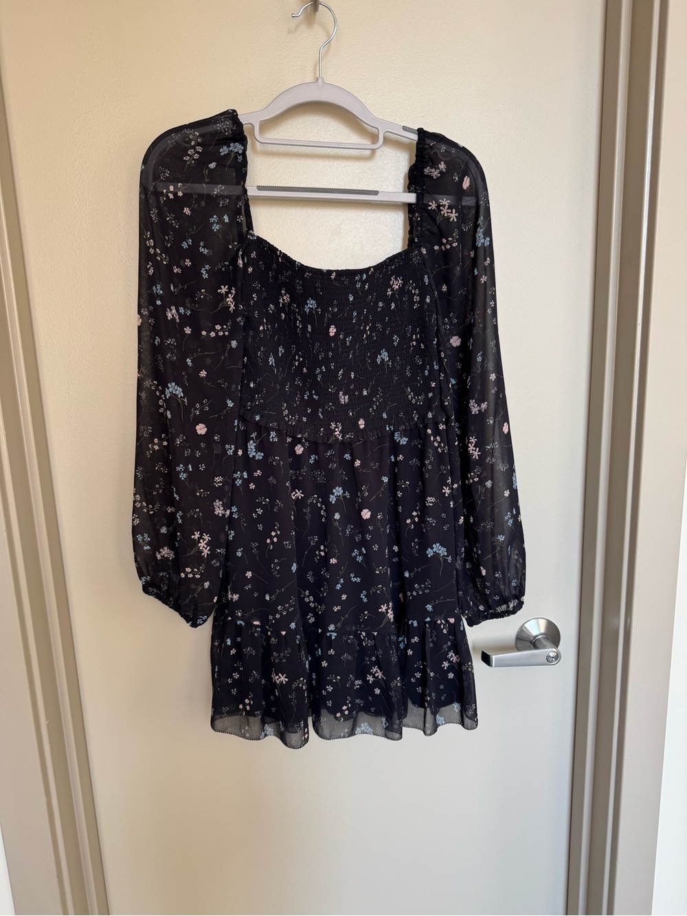 Aritzia Wilfred Tempest Mini Dress Black/Blue